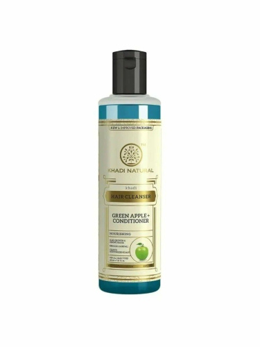 Шампунь - кондиционер для волос Зеленое яблоко, ( Green Apple Hair cleanser ), 210 мл  Khadi Natural